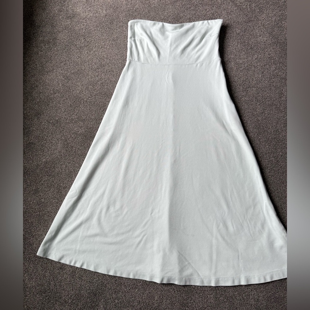 Club Monaco Soft Mint Green Strapless Midi Dress